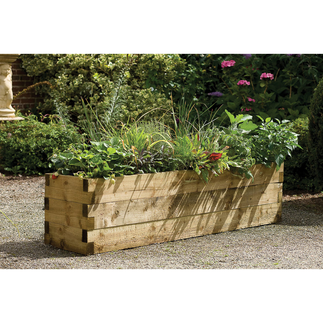 Forest Garden Caledonian 180cm x 45cm Wooden Raised Flower Bed 45cm H X 180cm W X 45cm D